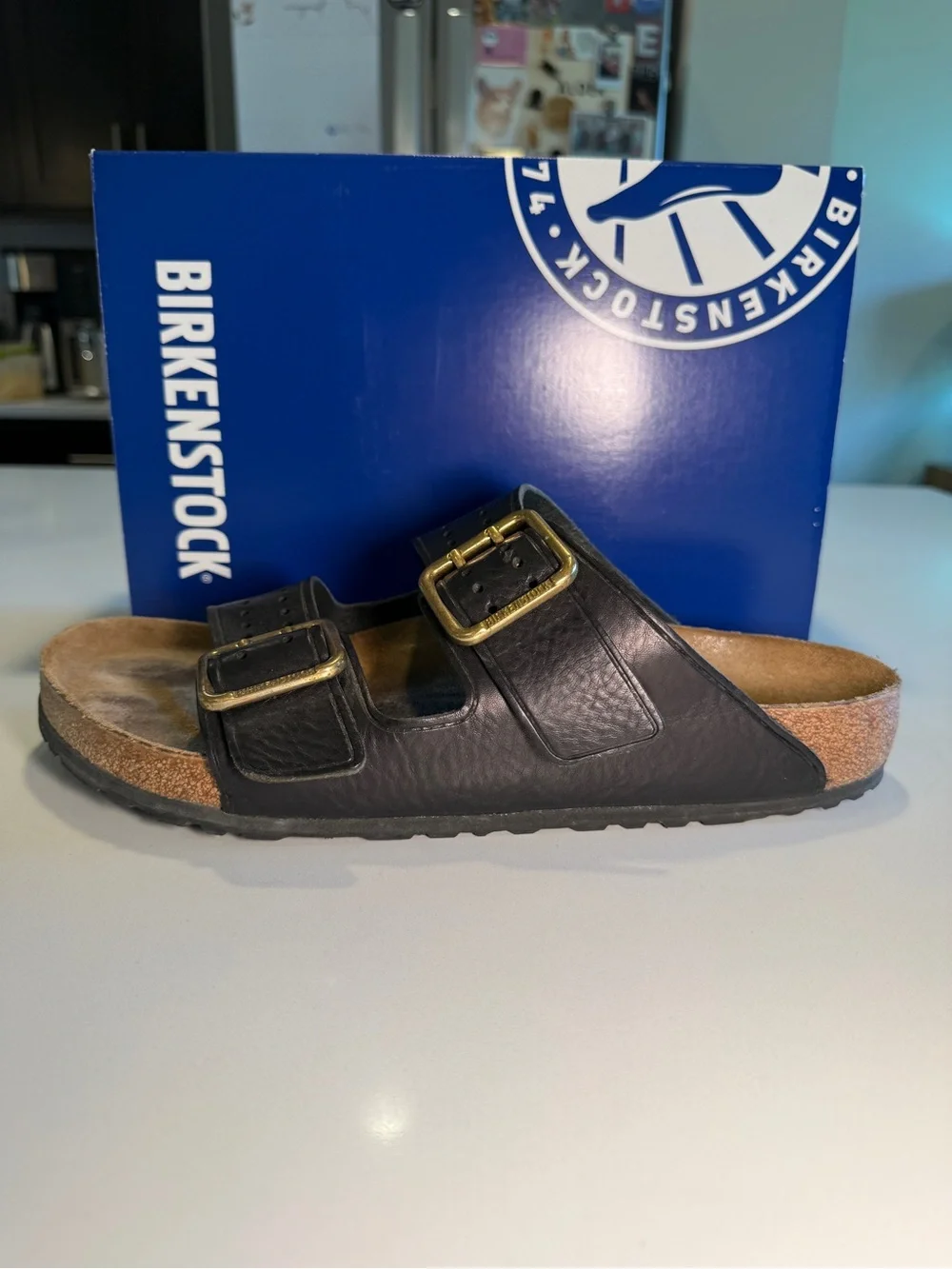 BIRKENSTOCK - Arizona Bold Gap Sandals in Black and Gold - Men’s Size EU 45